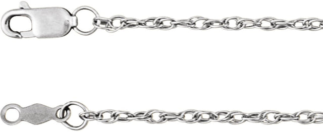 10K White Gold 1.5 mm Rope 16" Chain