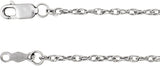 10K White Gold 1.5 mm Rope 20" Chain