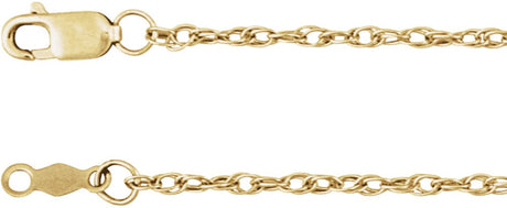 14K Yellow 1.5 mm Rope 24" Chain