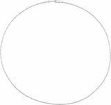 10K White Gold 1.5 mm Rope 20" Chain