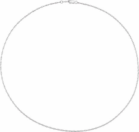 10K White Gold 1.5 mm Rope 20" Chain