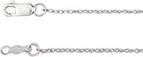 14K White Gold 1 mm Rope 18" Chain