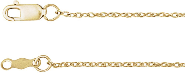 14K Yellow 1 mm Rope 16" Chain