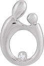 14K White .05 CT Natural Diamond Mother and Child® Slide Pendant