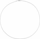 14K White Gold 1 mm Rope 16" Chain