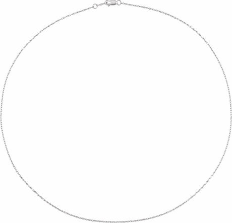 14K White Gold 1 mm Rope 20" Chain