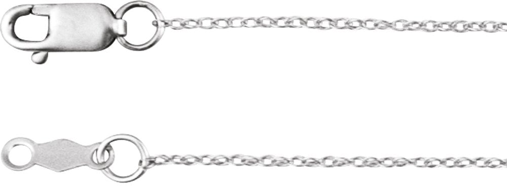 14K White .75 mm Rope 20" Chain