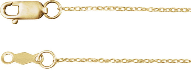 14K Yellow .75 mm Rope 7" Chain 