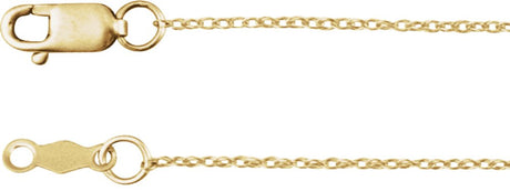14K Yellow Gold .75 mm Rope 16" Chain