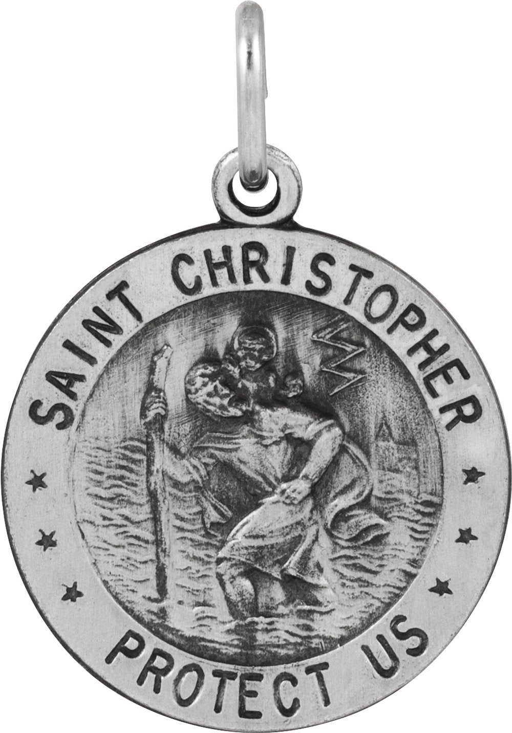 Sterling Silver 18 mm Reversible St. Christopher/U.S. Army Medal
