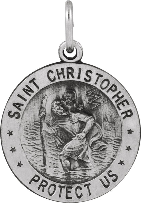 Sterling Silver 18 mm Reversible St. Christopher/U.S. Army Medal