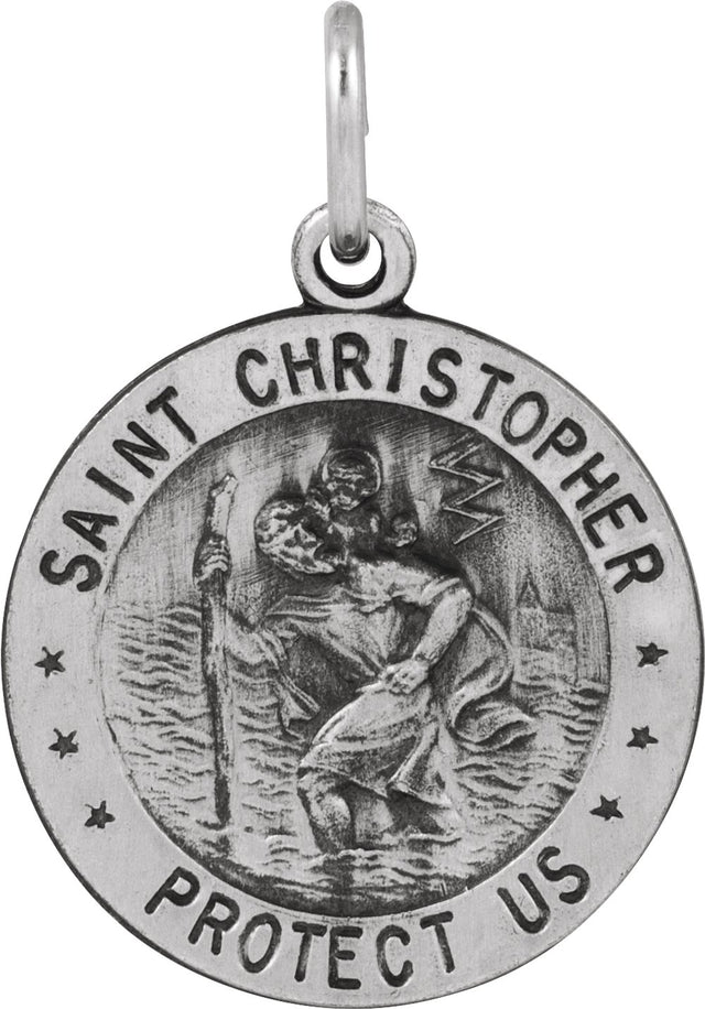 Sterling Silver 18 mm Reversible St. Christopher/U.S. Army Medal