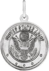 Sterling Silver 18 mm Reversible St. Christopher/U.S. Army Medal