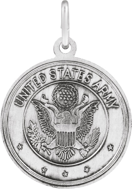 Sterling Silver 18 mm Reversible St. Christopher/U.S. Army Medal