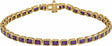 14K Yellow Natural Amethyst Line 7" Bracelet