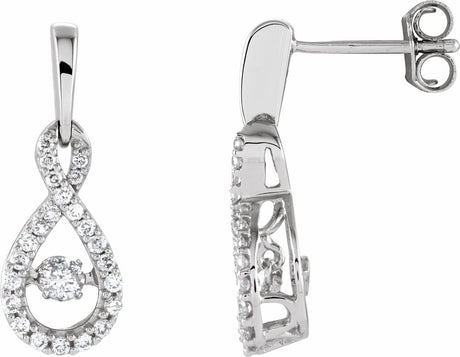 14K White Gold 3/8 CTW Natural Mystara Diamonds® Infinity-Inspired Earrings