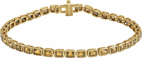 14K Yellow Gold Natural Citrine Line 7" Bracelet