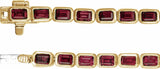 14K Yellow Natural Mozambique Garnet Line 7" Bracelet