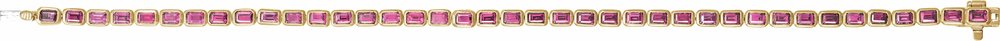 14K Yellow Natural Pink Tourmaline Line 7" Bracelet