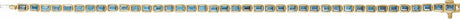 14K Yellow Gold Natural Sky Blue Topaz Line 7" Bracelet