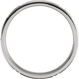 14K White/Yellow 6 mm Grooved Comfort-Fit Flat Band