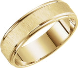10K Yellow Gold 6 mm Grooved Lightweight Comfort-Fit Flat Band Size 10