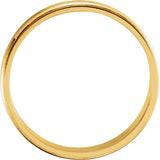 14K Yellow Gold 6 mm Grooved Lightweight Comfort-Fit Flat Band Size 9