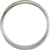 14K White/Yellow Gold 8 mm Rope Edge Comfort-Fit Flat Band Size 9
