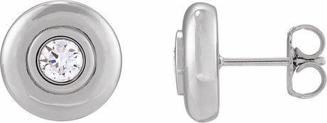 14K White 1/5 CTW Natural Diamond Puffed Stud Earrings