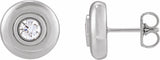 14K White 1/2 CTW Lab-Grown Diamond Puffed Stud Earrings