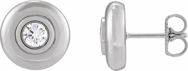 14K White 1/5 CTW Lab-Grown Diamond Puffed Stud Earrings