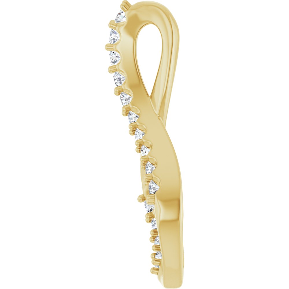 14K Yellow Gold 1/5 CTW Natural Diamond Freeform Pendant