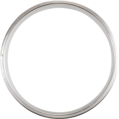 14K White Gold 6 mm Milgrain Beveled-Edge Comfort-Fit Half Round Band Size 10