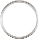 14K White 6 mm Milgrain Beveled-Edge Comfort-Fit Half Round Band