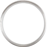 14K White Gold 6 mm Milgrain Beveled-Edge Comfort-Fit Half Round Band Size 10