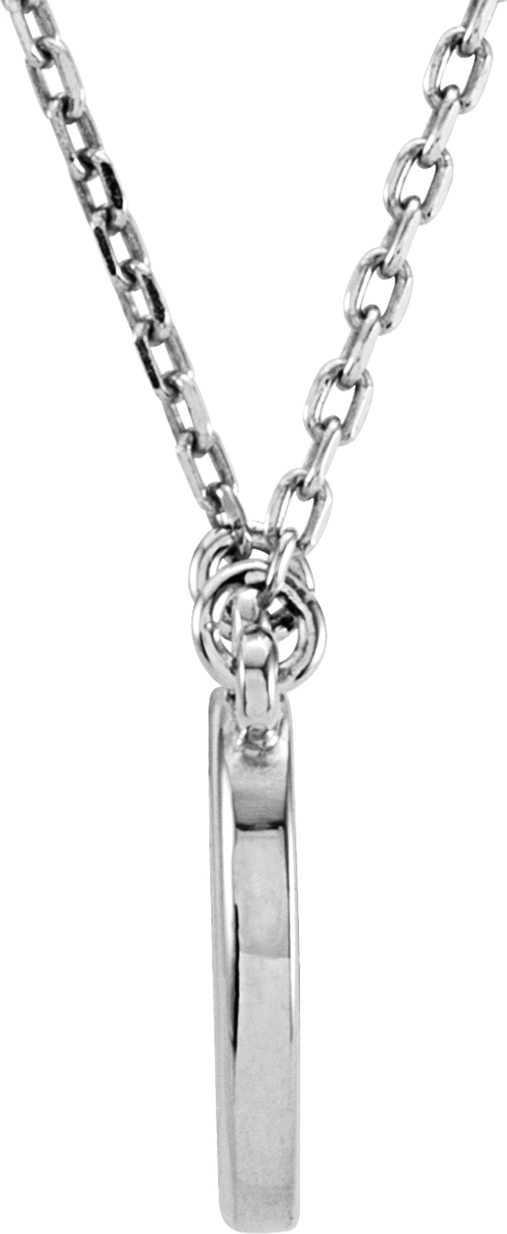 Sterling Silver Block Initial D 16" Necklace