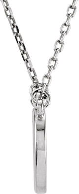Sterling Silver Block Initial D 16" Necklace