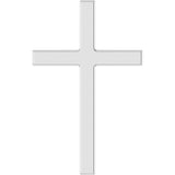 14K White Gold 15x9.5 mm Cross Pendant