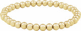 14K Yellow Gold-Filled 5 mm Elastic Bead 6 1/2" Bracelet