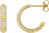 14K Yellow 5/8 CTW Natural Diamond Hoop Earrings