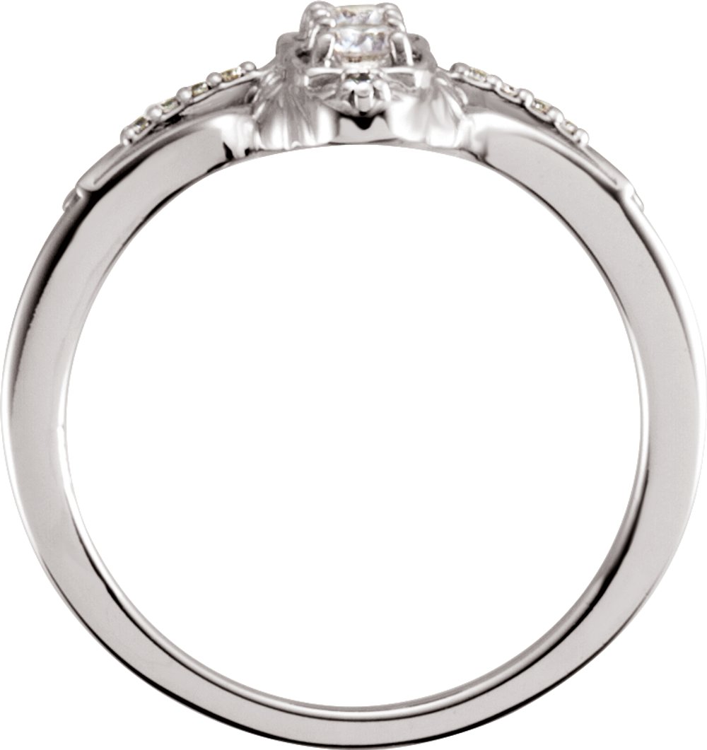 14K White 1/3 CTW Natural Diamond Vintage-Inspired Ring