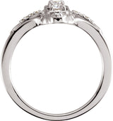 14K White 1/3 CTW Natural Diamond Vintage-Inspired Ring