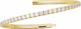 14K Yellow Gold 5 CTW Lab-Grown Diamond Flexible Bangle 7" Bracelet
