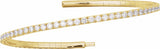 14K Yellow Gold 2 CTW Lab-Grown Diamond  Flexible Bangle 7" Bracelet