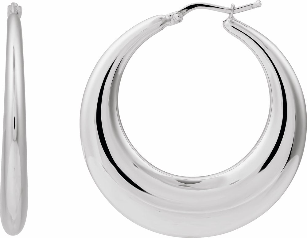 Sterling Silver 37.2 mm Hoop Earrings