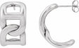 Sterling Silver Anchor Chain 22 mm Hoop Earrings