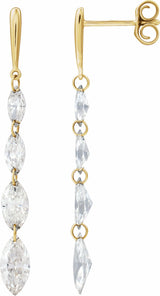 14K Yellow 1 1/2 CTW Lab-Grown Diamond Drilled Diamond Earrings