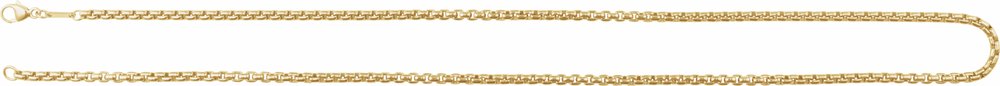 14K Yellow Gold 2.6 mm Rounded Box 20" Chain