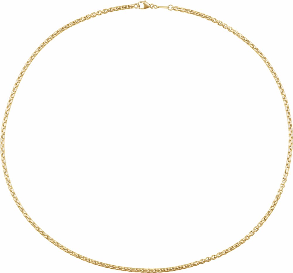 14K Yellow Gold-Filled 1.8 mm Rounded Box 24" Chain