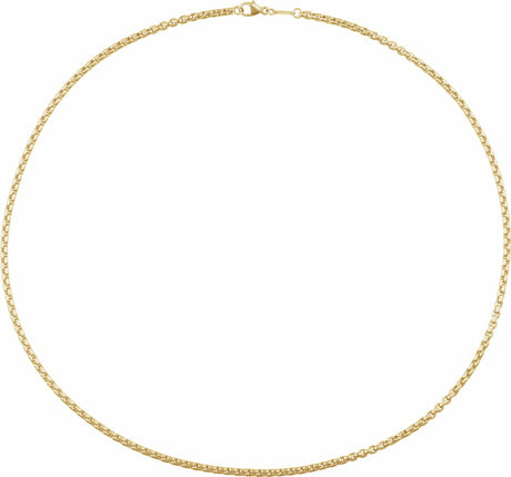 14K Yellow Gold 1.8 mm Rounded Box 24" Chain
